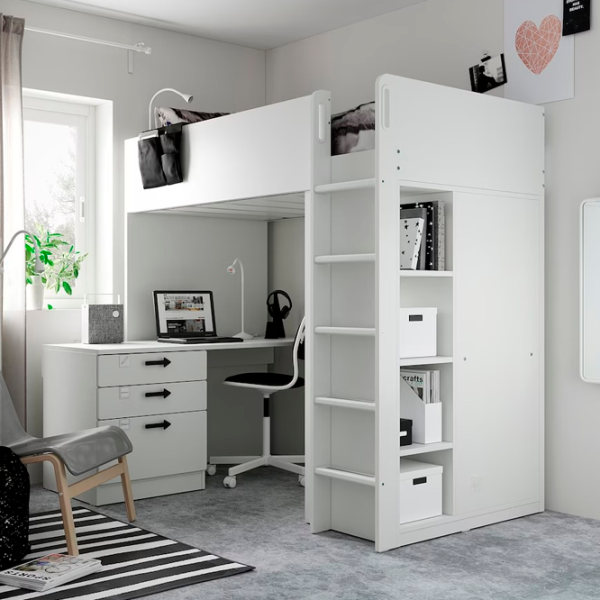 Детская кровать Ikea Smastad 90 x 200 см / ДСП / Белый photo 3