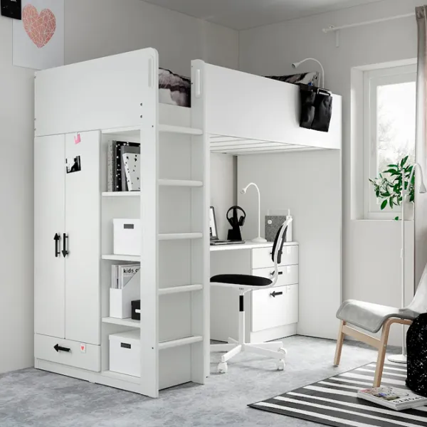 Детская кровать Ikea Smastad 90 x 200 см / ДСП / Белый photo 4