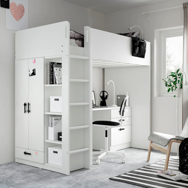 Детская кровать Ikea Smastad 90 x 200 см / ДСП / Белый photo 4