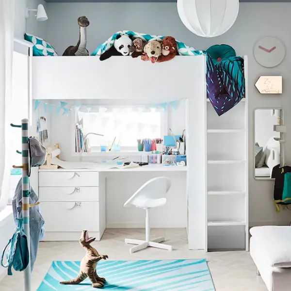 Детская кровать Ikea Smastad 90 x 200 см / ДСП / Белый photo 7