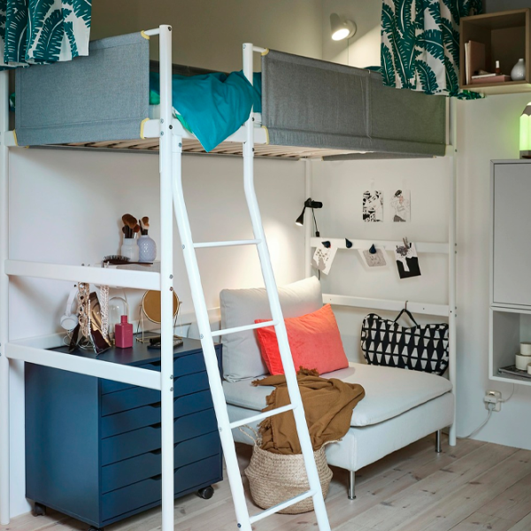 Pat pentru copii Ikea Vitval 90 x 200 cm / Metal / Gray photo 4