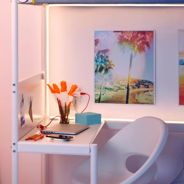 Детская кровать Ikea Vitval 90 x 200 см / Металл / Белый photo 4