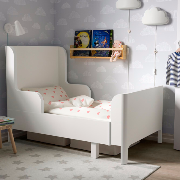 Детская кровать Ikea Busunge 80 x 200 cm / ДСП / Белый photo 2