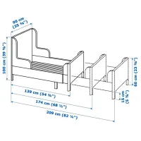 Детская кровать Ikea Busunge 80 x 200 cm / ДСП / Белый photo 6