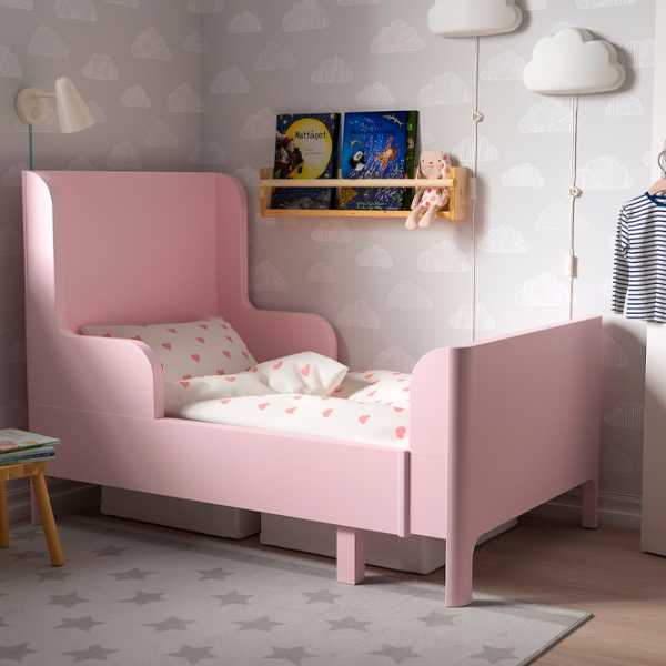 Детская кровать Ikea Busunge 80 x 200 cm / ДСП / Розовый photo 3