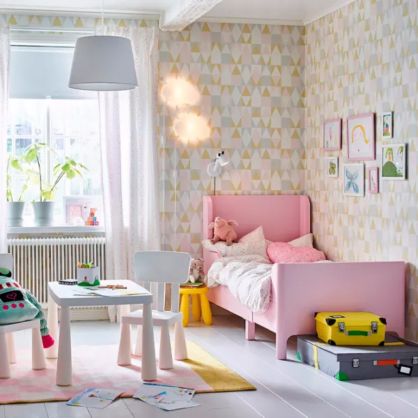 Детская кровать Ikea Busunge 80 x 200 cm / ДСП / Розовый photo 4