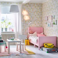 Детская кровать Ikea Busunge 80 x 200 cm / ДСП / Розовый photo 4