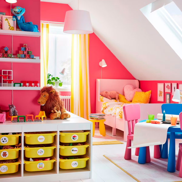 Детская кровать Ikea Busunge 80 x 200 cm / ДСП / Розовый photo 6