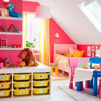 Детская кровать Ikea Busunge 80 x 200 cm / ДСП / Розовый photo 6
