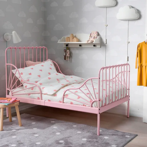 Детская кровать Ikea Minnen 80 x 200 cm / Металл / Розовый photo 2