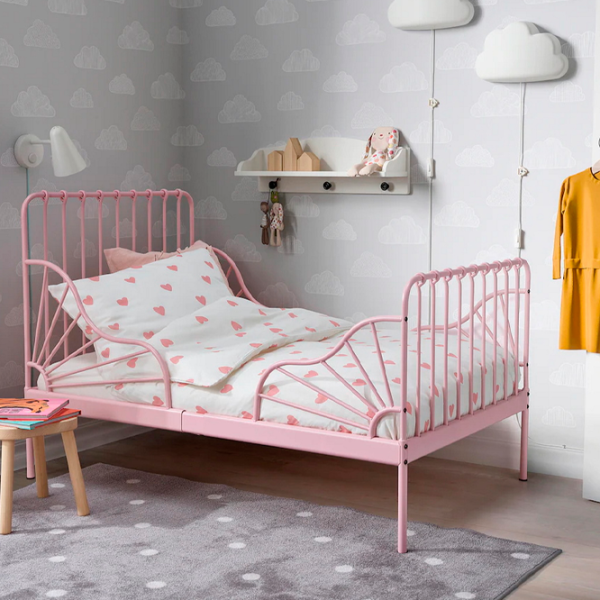 Детская кровать Ikea Minnen 80 x 200 cm / Металл / Розовый photo 2