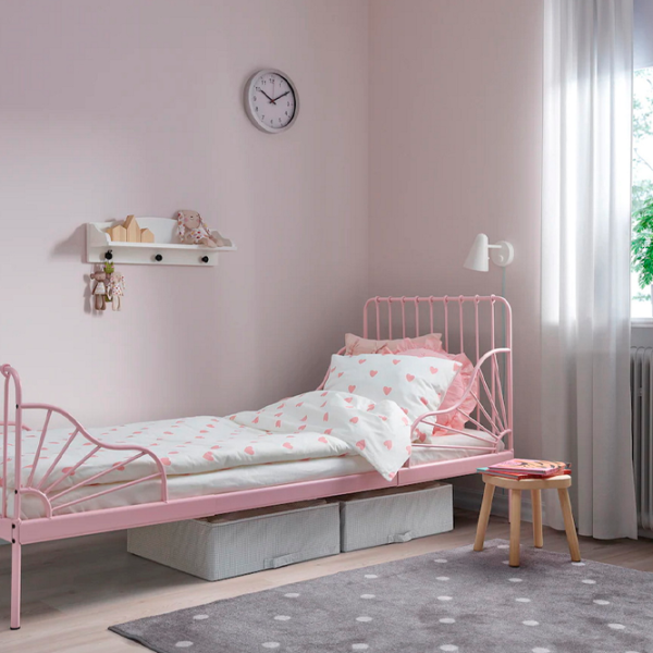 Детская кровать Ikea Minnen 80 x 200 cm / Металл / Розовый photo 5