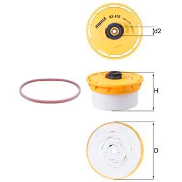 Filtru combustibil Mahle KX 479D 98 mm photo 5
