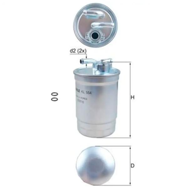 Топливный фильтр Mahle KL 554D 80 мм photo 4 Топливный фильтр Mahle KL 554D 80 мм photo 4