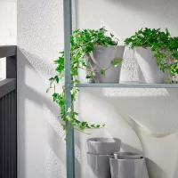 Горшок для цветов Ikea Skogsvinbar Серый / Керамика / На подоконник photo 4