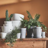 Горшок для цветов Ikea Sojabona Белый / Керамика / На полу photo 6