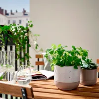 Ghiveci pentru flori Ikea Buskkaprifol Beige / Ceramică / Pe pervaz photo 3
