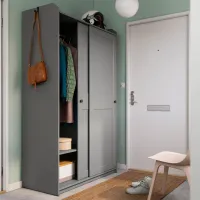 Шкаф Ikea Hauga 118 x 55см x 199 / ДСП / Серый photo 2