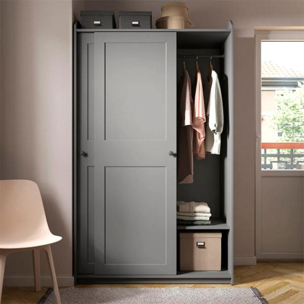 Шкаф Ikea Hauga 118 x 55см x 199 / ДСП / Серый photo 5