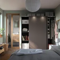 Шкаф Ikea Pax/Hasvik 200 x 66см x 201.2 / ДСП / Темно серый photo 3
