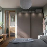 Шкаф Ikea Pax/Hasvik 200 x 66см x 201.2 / ДСП / Темно серый photo 6