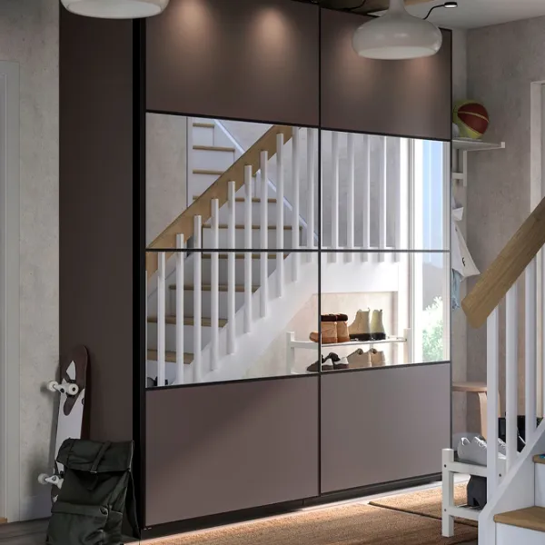 Шкаф Ikea Pax/Mehamn/Auli 200 x 66см x 236.4 / ДСП / Темно серый photo 4