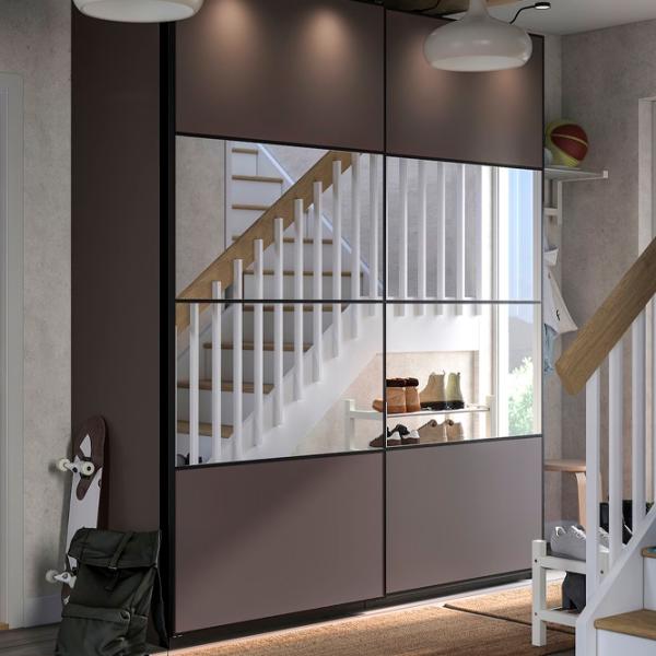 Шкаф Ikea Pax/Mehamn/Auli 200 x 66см x 236.4 / ДСП / Темно серый photo 4