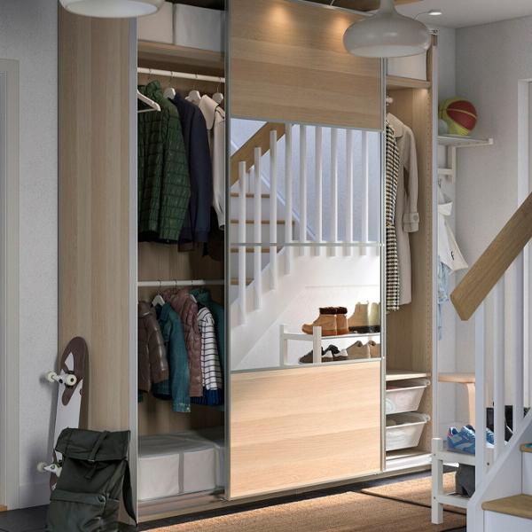 Шкаф Ikea Pax/Mehamn/Auli 200 x 66см x 236.4 / ДСП / Имитация Состаренного Дуба photo 3