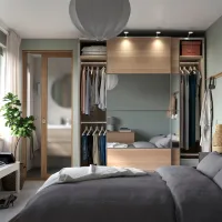 Шкаф Ikea Pax/Mehamn/Auli 200 x 66см x 236.4 / ДСП / Имитация Состаренного Дуба photo 4