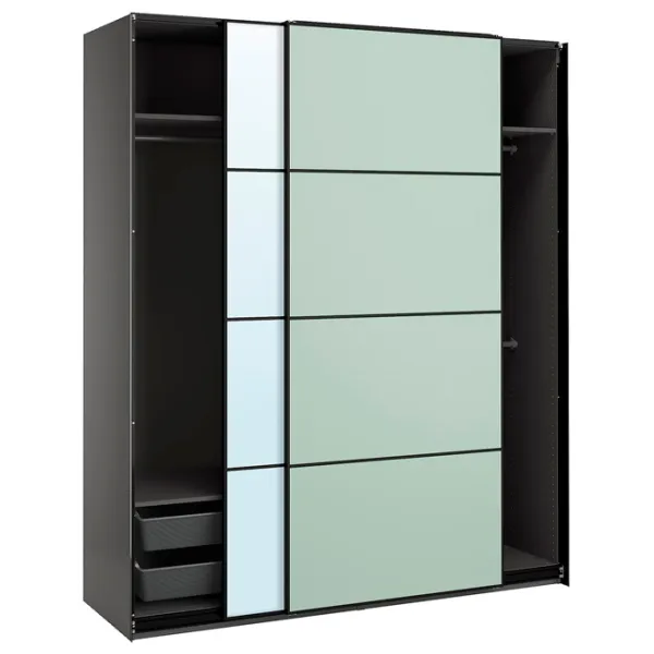 Шкаф Ikea Pax/Mehamn/Auli 200 x 66см x 236.4 / ДСП / Темно серый photo 2