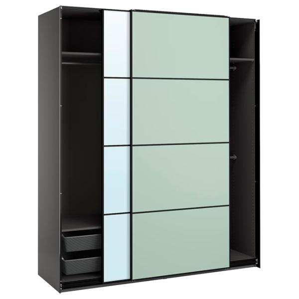 Шкаф Ikea Pax/Mehamn/Auli 200 x 66см x 236.4 / ДСП / Темно серый photo 2