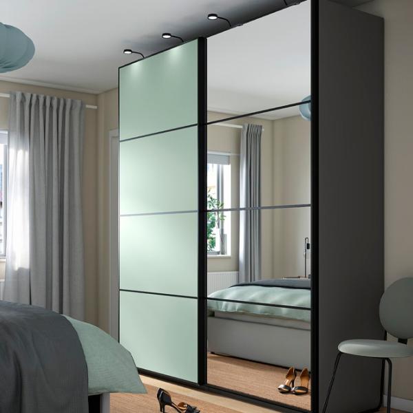 Шкаф Ikea Pax/Mehamn/Auli 200 x 66см x 236.4 / ДСП / Темно серый photo 3