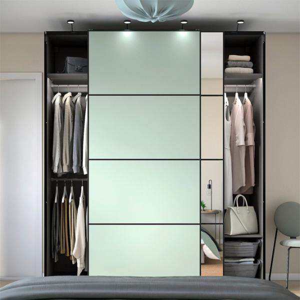 Шкаф Ikea Pax/Mehamn/Auli 200 x 66см x 236.4 / ДСП / Темно серый photo 5