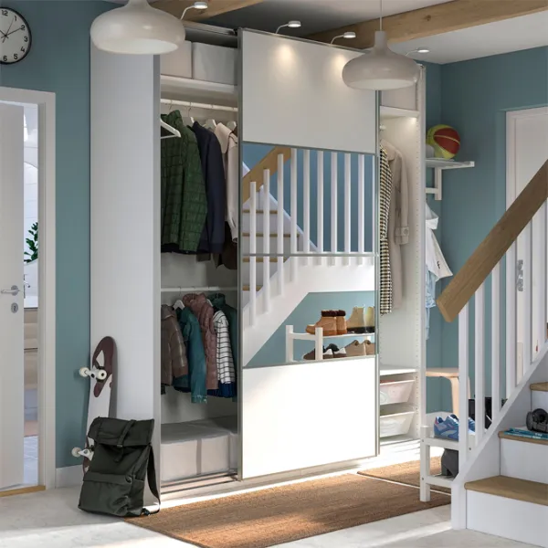 Шкаф Ikea Pax/Mehamn/Auli 200 x 66см x 236.4 / ДСП / Белый photo 3