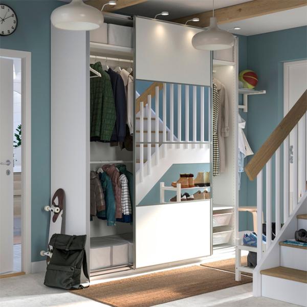 Шкаф Ikea Pax/Mehamn/Auli 200 x 66см x 236.4 / ДСП / Белый photo 3