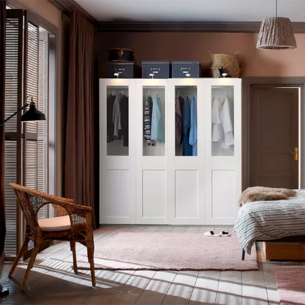 Шкаф Ikea Pax/Grimo 200 x 66см x 201.2 / ДСП / Белый photo 2