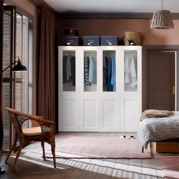 Шкаф Ikea Pax/Grimo 200 x 66см x 201.2 / ДСП / Белый photo 2