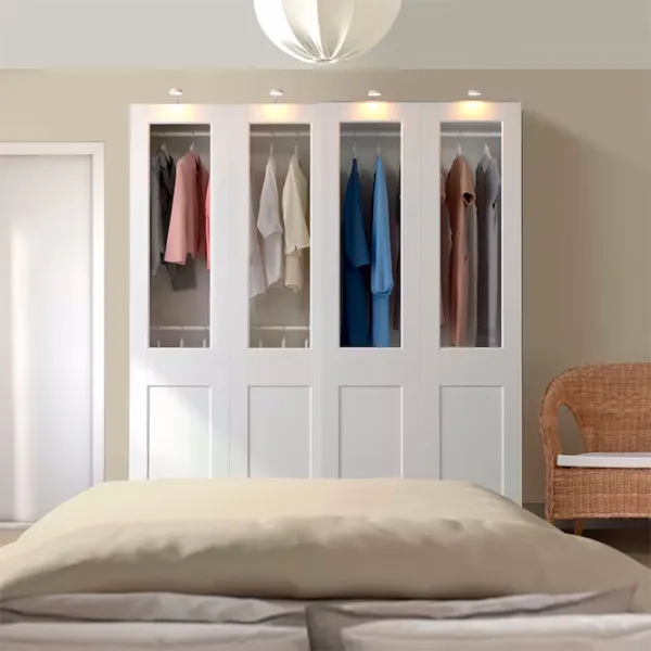 Шкаф Ikea Pax/Grimo 200 x 66см x 201.2 / ДСП / Белый photo 4