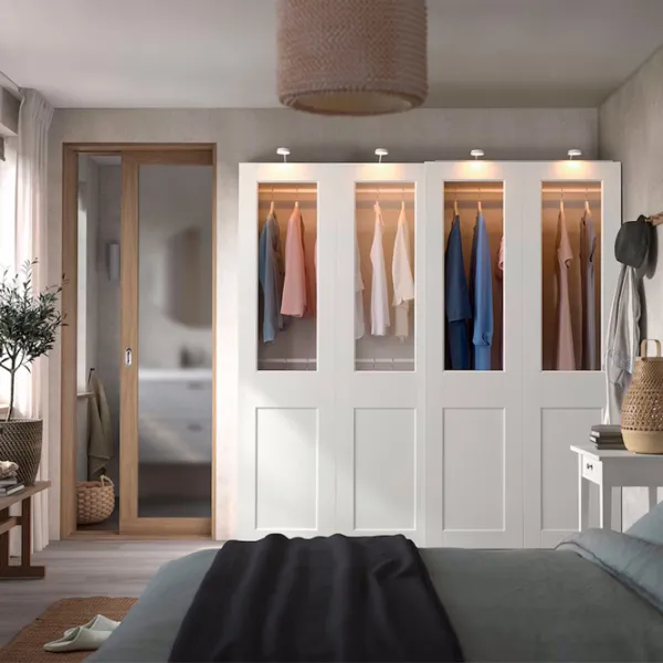 Шкаф Ikea Pax/Grimo 200 x 66см x 201.2 / ДСП / Белый photo 5