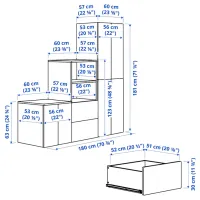 Dulap Ikea Smastad/Platsa 181 x 57 x 180 / DSP / Alb photo 5