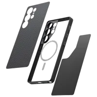 Husă pentru smartphone Samsung Galaxy S25 Ultra 5G Pitaka / Back / TPU / Gray Black photo 5