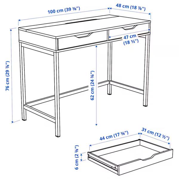 Masă de birou Ikea Alex PAL/ Dark Gray photo 2