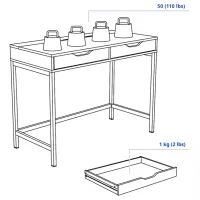Masă de birou Ikea Alex PAL/ Dark Gray photo 4