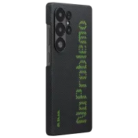 Husă pentru smartphone Samsung Galaxy S25 Ultra 5G Pitaka / MagSafe Back / PC / Green Black photo 2