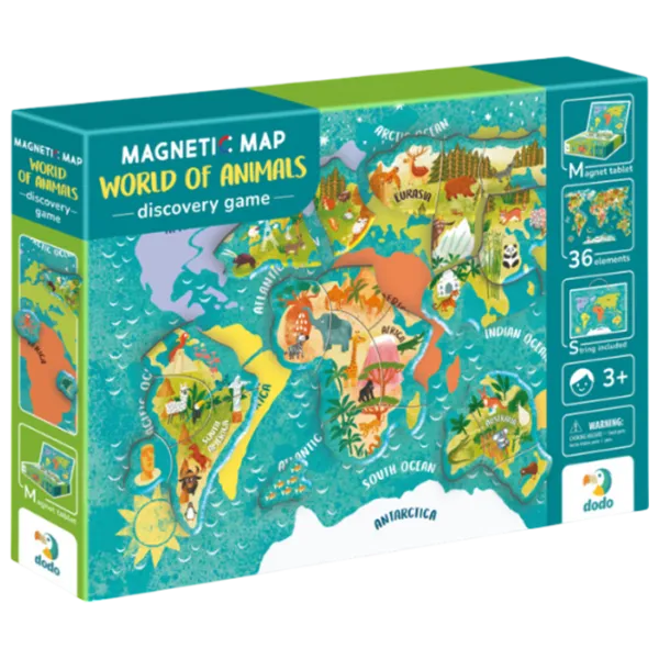 Развивающий набор DoDo World Map: Animals 3+/ Магнитный photo 1