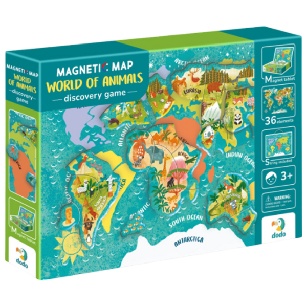 Развивающий набор DoDo World Map: Animals 3+/ Магнитный photo 1