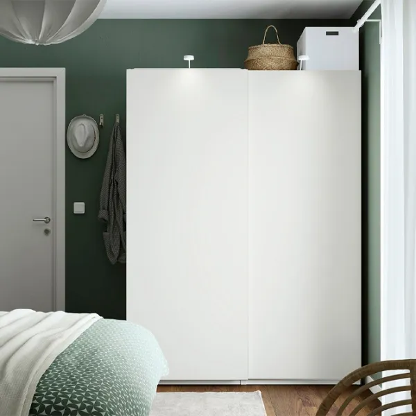 Шкаф Ikea Pax/Hasvik 150 x 66см x 201 / ДСП / Белый photo 2