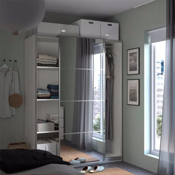 Шкаф Ikea Pax/Auli 150 x 66см x 201 / ДСП / Белый photo 3