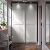 Шкаф Ikea Pax/Grimo 150 x 66см x 236 / ДСП / Белый photo 3