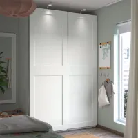 Шкаф Ikea Pax/Grimo 150 x 66см x 236 / ДСП / Белый photo 5